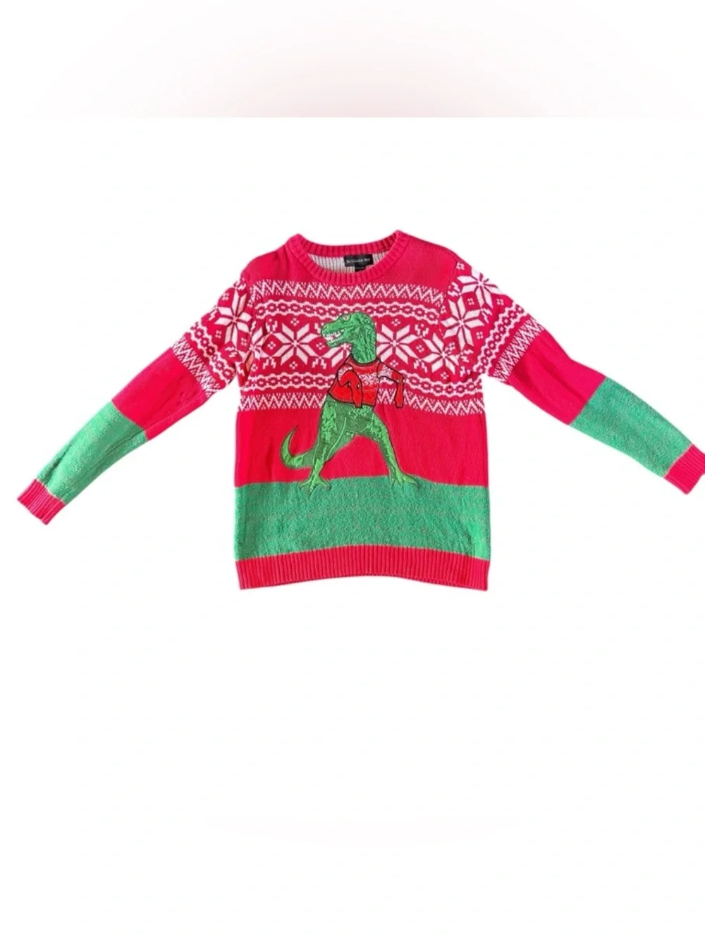 Holiday Dino Sweater in Red and Green